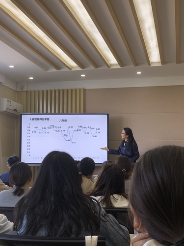 郑东新区地理学科教研员李慧芳老师做质量分析报告